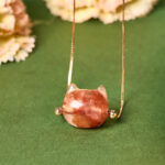 Buddha Stones 925 Sterling Silver Cat Head Natural Red Flower Quartz Protection Necklace Pendant - Inclusion Quartz - image 1
