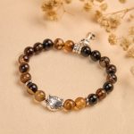 Buddha Stones Chocolate Siamese Cat Dark Brown Striped Agate Bead Protection Bracelet - image 2