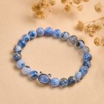 Buddha Stones Natural Cat Head Blue Agate Kyanite Protection Bracelet - image 3