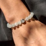 Buddha Stones Natural Aquamarine Lucky Cat Peace Bracelet - image 5
