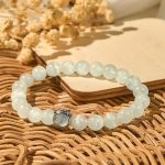Buddha Stones Natural Aquamarine Lucky Cat Peace Bracelet - image 4