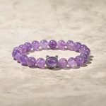 Buddha Stones Natural Amethyst Bead Cute Cat Healing Bracelet - image 4