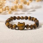 Buddha Stones Cute Cat Tiger Eye Power Beads Bracelet - image 3