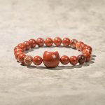 Buddha Stones Faceless Cat Head Design Red Turquoise Luck Bracelet - image 5