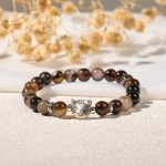 Buddha Stones Chocolate Siamese Cat Natural Brown Striped Agate Bead Stability Bracelet - image 6