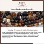 Buddha Stones Chocolate Siamese Cat Natural Brown Striped Agate Bead Stability Bracelet - image 9