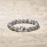 Buddha Stones Cute Cat Natural Grey Jasper Bead Healing Bracelet - image 5