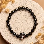 Buddha Stones Black Cat Natural Black Onyx Ceramic Kitten Support Bracelet - image 2
