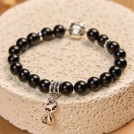 Buddha Stones Black Cat Natural Black Onyx Kitten Support Bracelet - image 4