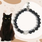 Buddha Stones Black Cat Natural Black Onyx Kitten Support Bracelet - Black Cat(Wrist Circumference 15-16cm) - image 1