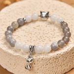 Buddha Stones Ragdoll Cat Gray Striped Agate Chalcedony Support Bracelet - image 3
