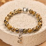 Buddha Stones Bengal Cat Natural Agate Stone Inner Strength Bracelet - image 4