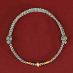 Buddha Stones 999 Gold Small Lucky Beads String Protection Luck Braided Bracelet Anklet - 999 Gold Anklet(Circumference 19-23cm) - Light Green Rope - image 10