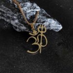 Buddha Stones Trident OM Symbol Stainless Steel Connection Necklace Pendant - image 2