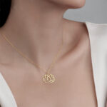 Buddha Stones Hollow Lotus Design Stainless Steel Enlightenment Necklace Pendant - image 10