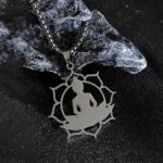 Buddha Stones Vintage Lotus Sitting Buddha Design Stainless Steel Enlightenment Necklace Pendant - image 8