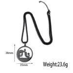 Buddha Stones Yin Yang Buddha Figure Hollow Design Stainless Steel Balance Necklace Pendant - image 11