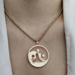 Buddha Stones Yin Yang Buddha Figure Hollow Design Stainless Steel Balance Necklace Pendant - image 3