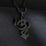 Buddha Stones Vintage OM Symbol geometry Design Stainless Steel Connection Necklace Pendant - Black - image 6