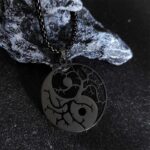 Buddha Stones Branches Hollow Yin Yang Design Stainless Steel Balance Necklace Pendant - Black - image 7