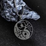 Buddha Stones Branches Hollow Yin Yang Design Stainless Steel Balance Necklace Pendant - Silver - image 2