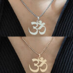 Buddha Stones Om Symbol Mantra Stainless Steel Focus Necklace Pendant - image 12