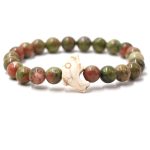 Buddha Stones Natural Various Stones Dolphin Spiritual Balance Bracelet - Unakite(Wrist Circumference: 15-18cm) - image 13