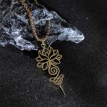 Buddha Stones Lotus Unalome Chakra Symbol Design Stainless Steel Enlightenment Necklace Pendant - image 6
