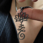Buddha Stones Chakra Symbol Irregular Design Lotus Stainless Steel Enlightenment Necklace Pendant - image 10