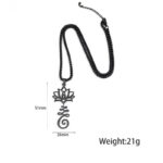 Buddha Stones Chakra Symbol Irregular Design Lotus Stainless Steel Enlightenment Necklace Pendant - image 11