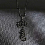 Buddha Stones Chakra Symbol Irregular Design Lotus Stainless Steel Enlightenment Necklace Pendant - image 9