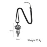 Buddha Stones Lotus Vines Design Chakra Symbol Stainless Steel Enlightenment Necklace Pendant - image 10