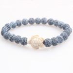 Buddha Stones Natural Stone Sea Turtle Turquoise Crackle Agate Wisdom Bracelet - Crackle Agate(Wrist Circumference: 15-18cm) - image 3