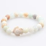 Buddha Stones Natural Stone Sea Turtle Turquoise Crackle Agate Wisdom Bracelet - Amazonite(Wrist Circumference: 15-18cm) - image 7