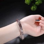 Buddha Stones Purple Golden Silk Jade Wealth Bracelet Bangle - image 3