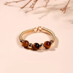 Buddha Stones Natural Stone Bead Alloy Healing Open Ring - Tiger Eye(Adjustable) - image 12