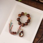 Buddha Stones Tibet Lightning Struck Jujube Wood Yin Yang Luck Bracelet - image 9