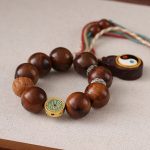 Buddha Stones Tibet Lightning Struck Jujube Wood Yin Yang Luck Bracelet - image 3