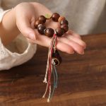 Buddha Stones Tibet Lightning Struck Jujube Wood Yin Yang Luck Bracelet - image 5