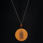 Buddha Stones Lightning Struck Jujube Wood Yin Yang Bagua Luck Necklace Pendant - image 11