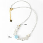 Buddha Stones Irregular White Crystal  Aquamarine Bead Healing Necklace Pendant - image 8