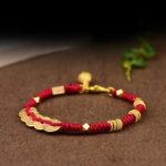 Buddha Stones Handmade Five Emperor Coins Wealth String Braided Bracelet - image 2