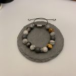 Buddha Stones Grey Jasper Lava Rock Silver Sheen Obsidian Tiger Eye Healing Bracelet - image 4