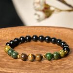 Buddha Stones Turquoise Tiger Eye Beads Glass Balance Serenity Bracelet - image 3
