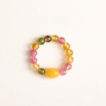 Buddha Stones Natural Tourmaline Lucky Pearl Pixiu Amber Positive Love Ring - Tourmaline & Amber - image 11