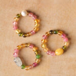 Buddha Stones Natural Tourmaline Lucky Pearl Pixiu Amber Positive Love Ring - image 15