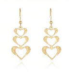 Buddha Stones Elegant Titanium Steel Balance Hammer Marks Earrings - Golden Heart Shape(Titanium Steel Posts) - image 7
