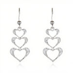 Buddha Stones Elegant Titanium Steel Balance Hammer Marks Earrings - Silvery Heart Shape(Titanium Steel Posts) - image 8