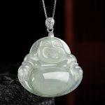 Buddha Stones 925 Sterling Silver Natural Jade Laughing Buddha Prosperity Abundance Chain Necklace Pendant Necklaces & Pendants BS 5