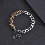 Buddha Stones Tiger Eye Picasso Jasper Frosted Stone Strength Bracelet Bracelet BS main
